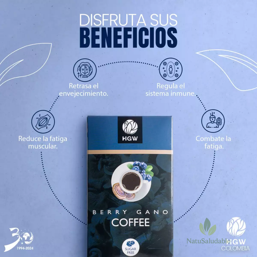 Berry Gano Coffee HGW con Arándanos y Ganoderma