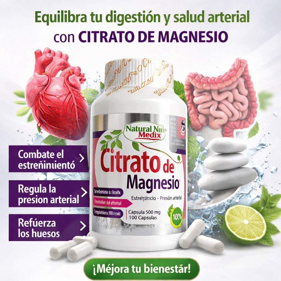 Citrato de Magnesio 100 Cápsulas – Digestión, Relajación y Equilibrio