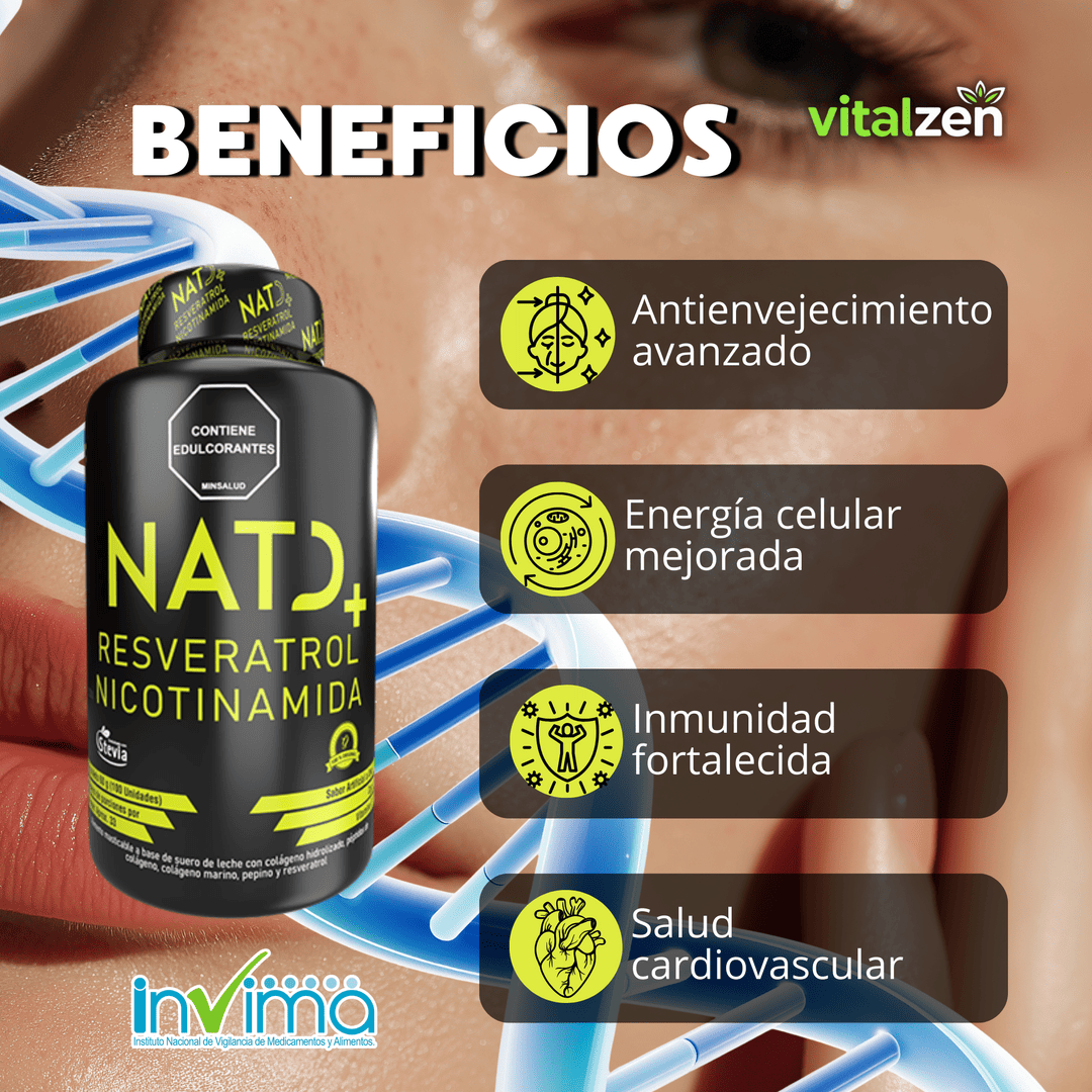 NAD Resveratrol con Colágeno 100 Caps Natural Health