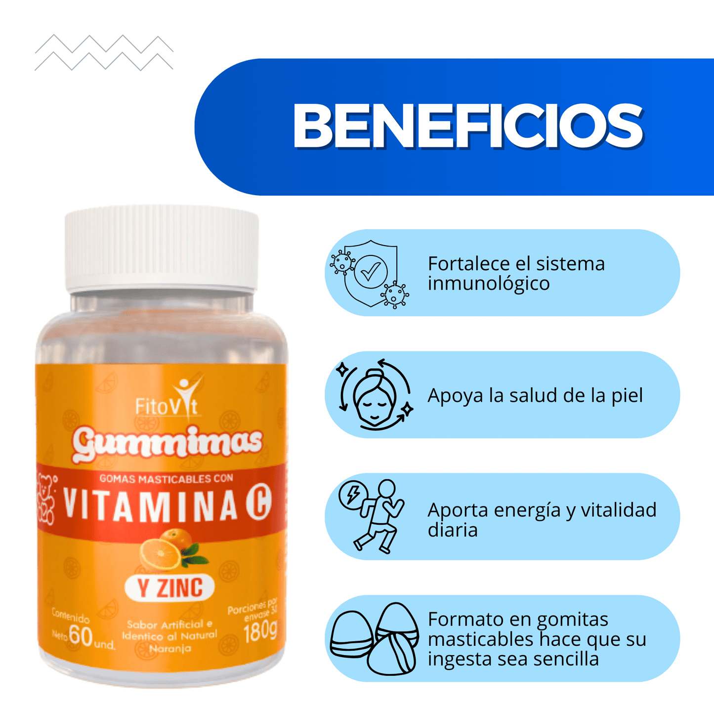 Gomitas Vitamina C con Zinc FitoVit 60 Und X2