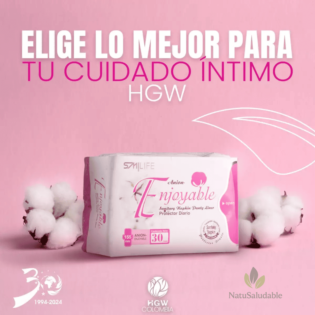 Protectores Diarios Enjoyable HGW con Turmalina – 30 Unidades