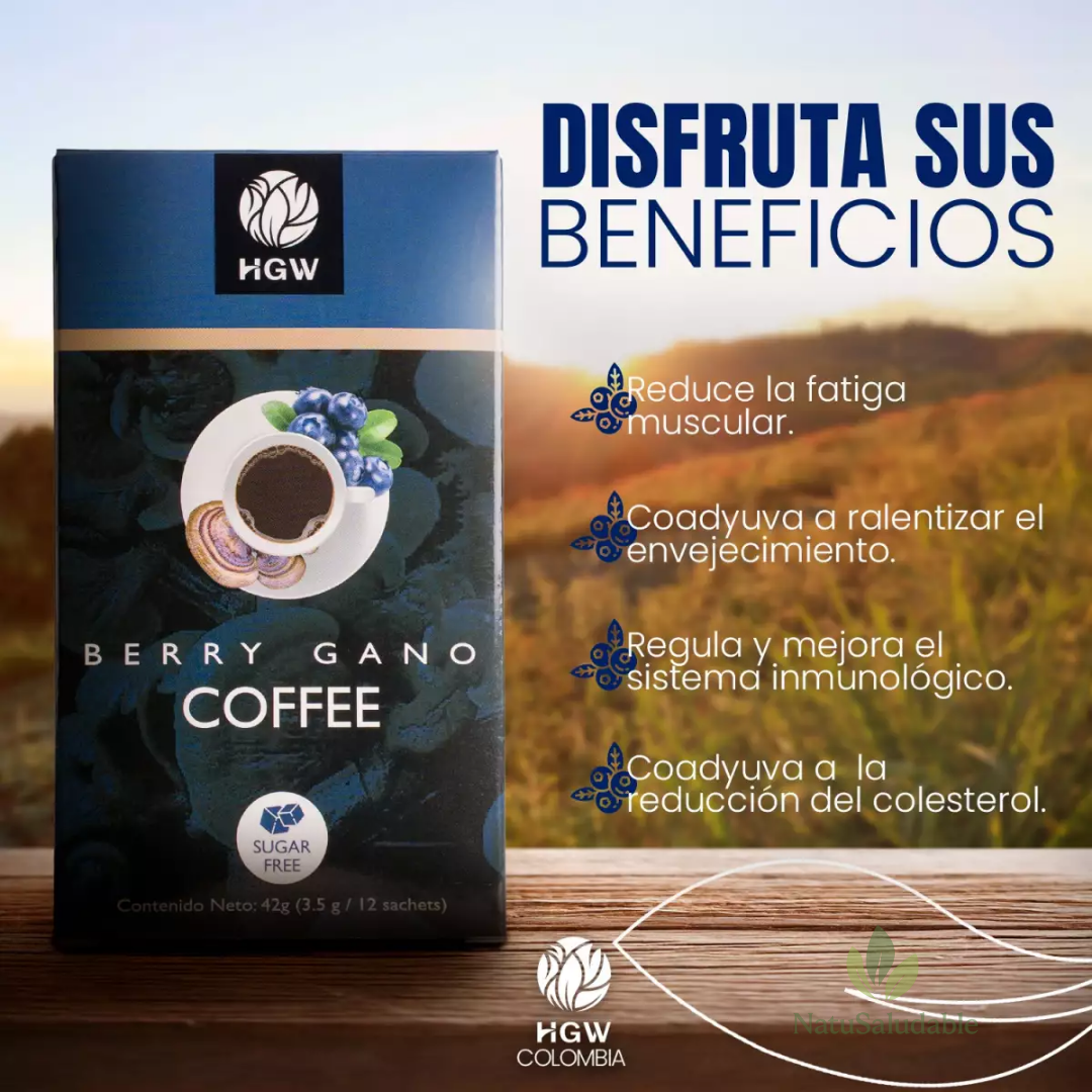 Berry Gano Coffee HGW con Arándanos y Ganoderma