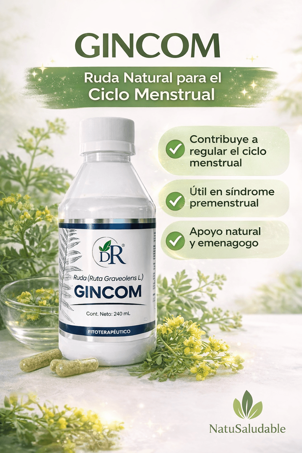 Gincom Dr. Rojas Ruda Natural para el Ciclo Menstrual