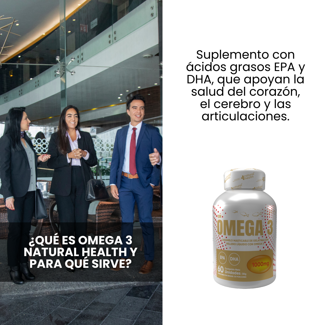 Omega 3 Natural Health 1000mg 60 Cápsulas X3