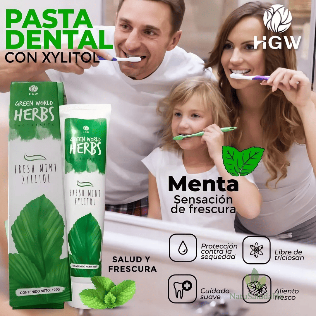 Pasta Dental Natural Herbs HGW 120g sin flúor ni triclosán