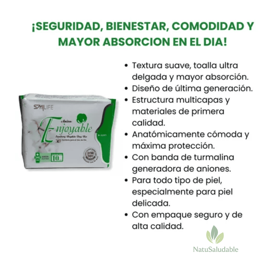 Toallas Higiénicas Día con Turmalina y Aniones HGW