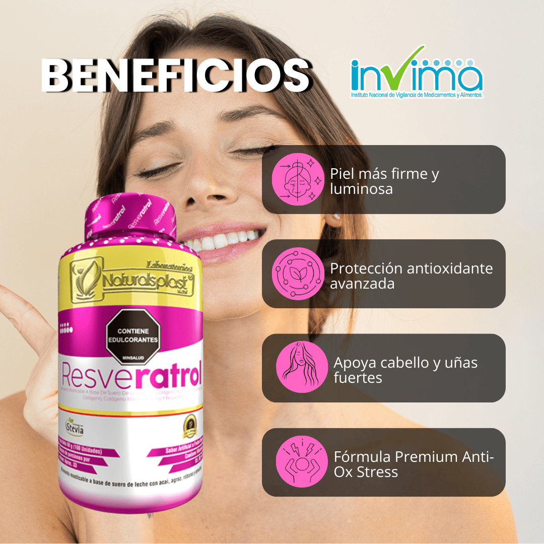 Resveratrol con Colágeno 100 Cápsulas – Antioxidante