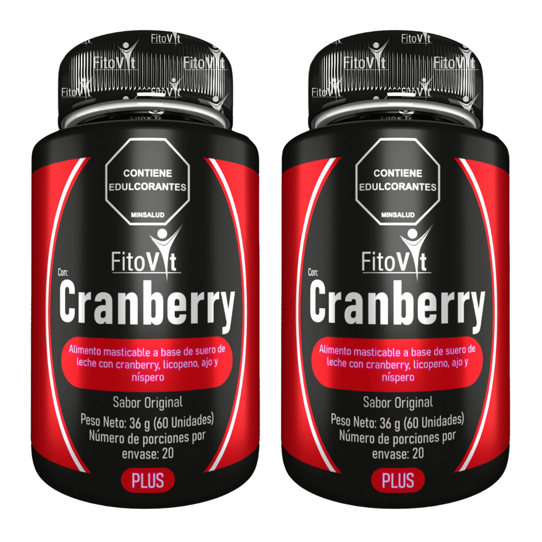 Cranberry y Licopeno FitoVit 60 Tabletas Masticables X2