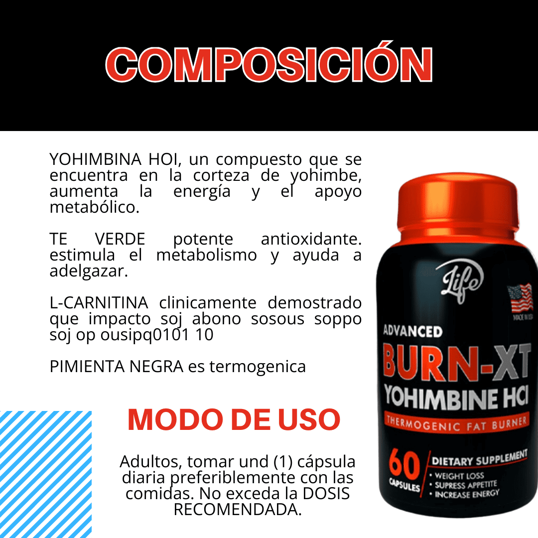 Burn XT Quemador de Grasa 60 Cápsulas Life