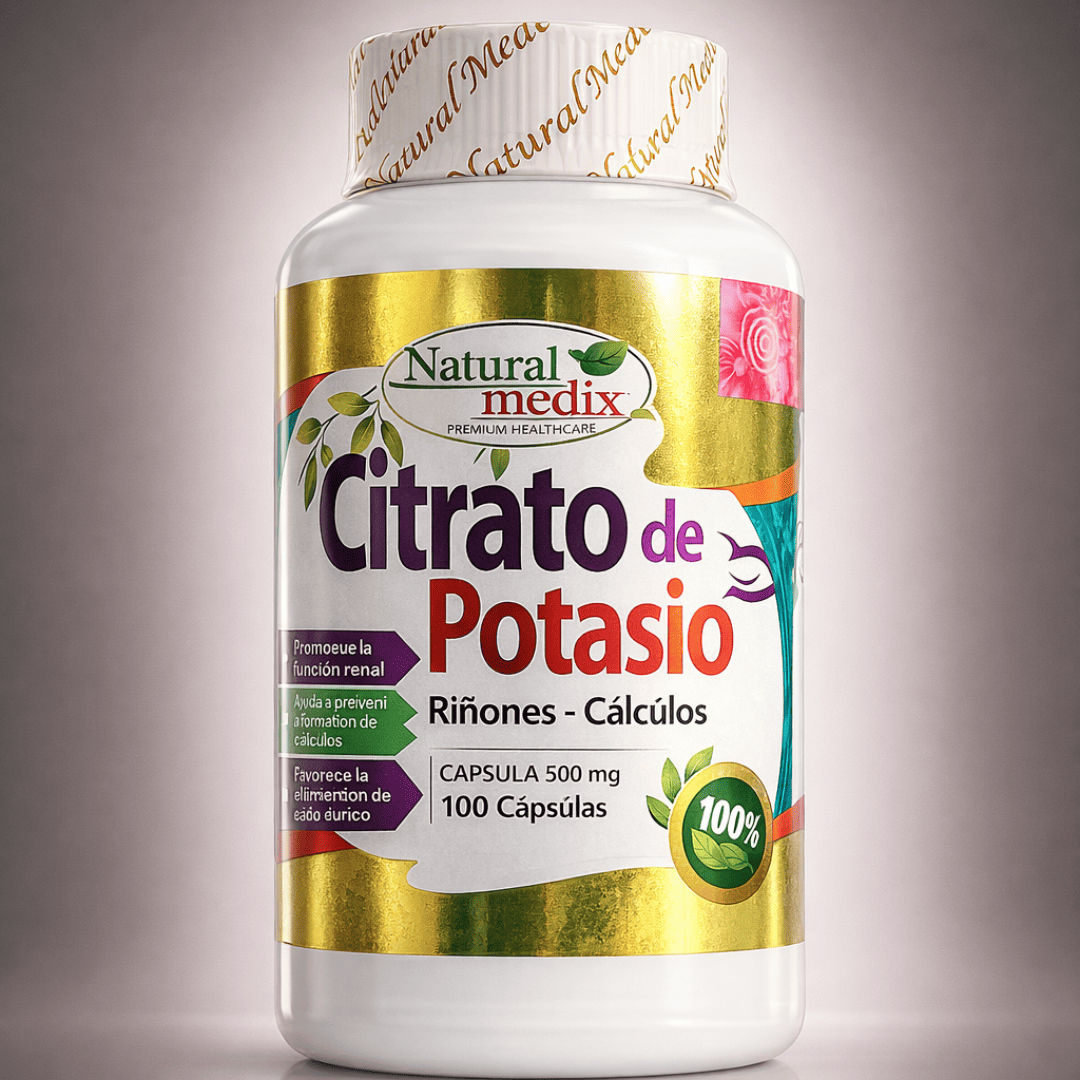 Citrato de Potasio 100 Cápsulas – Equilibrio Renal y Función Muscular