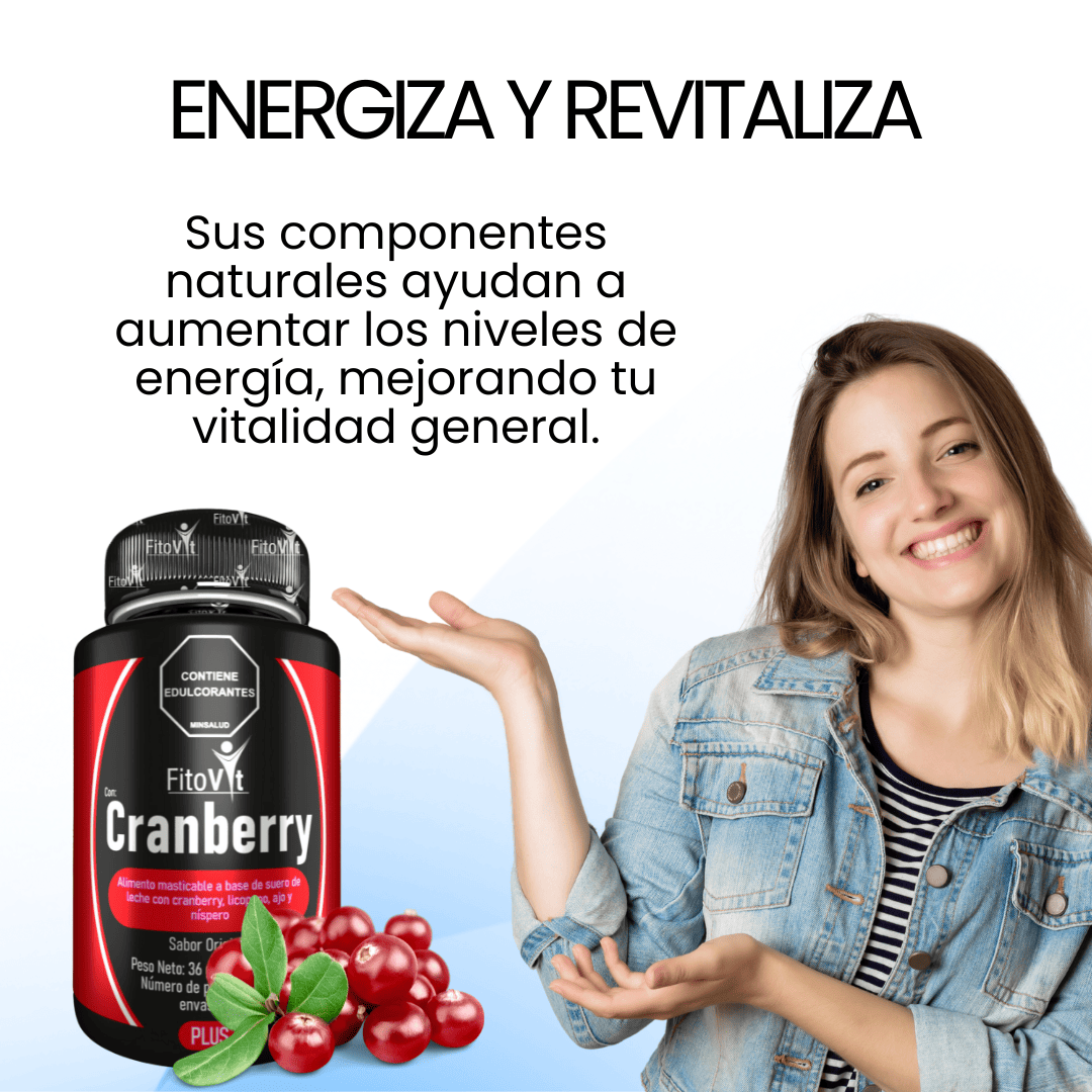 Cranberry y Licopeno FitoVit 60 Tabletas Masticables X2