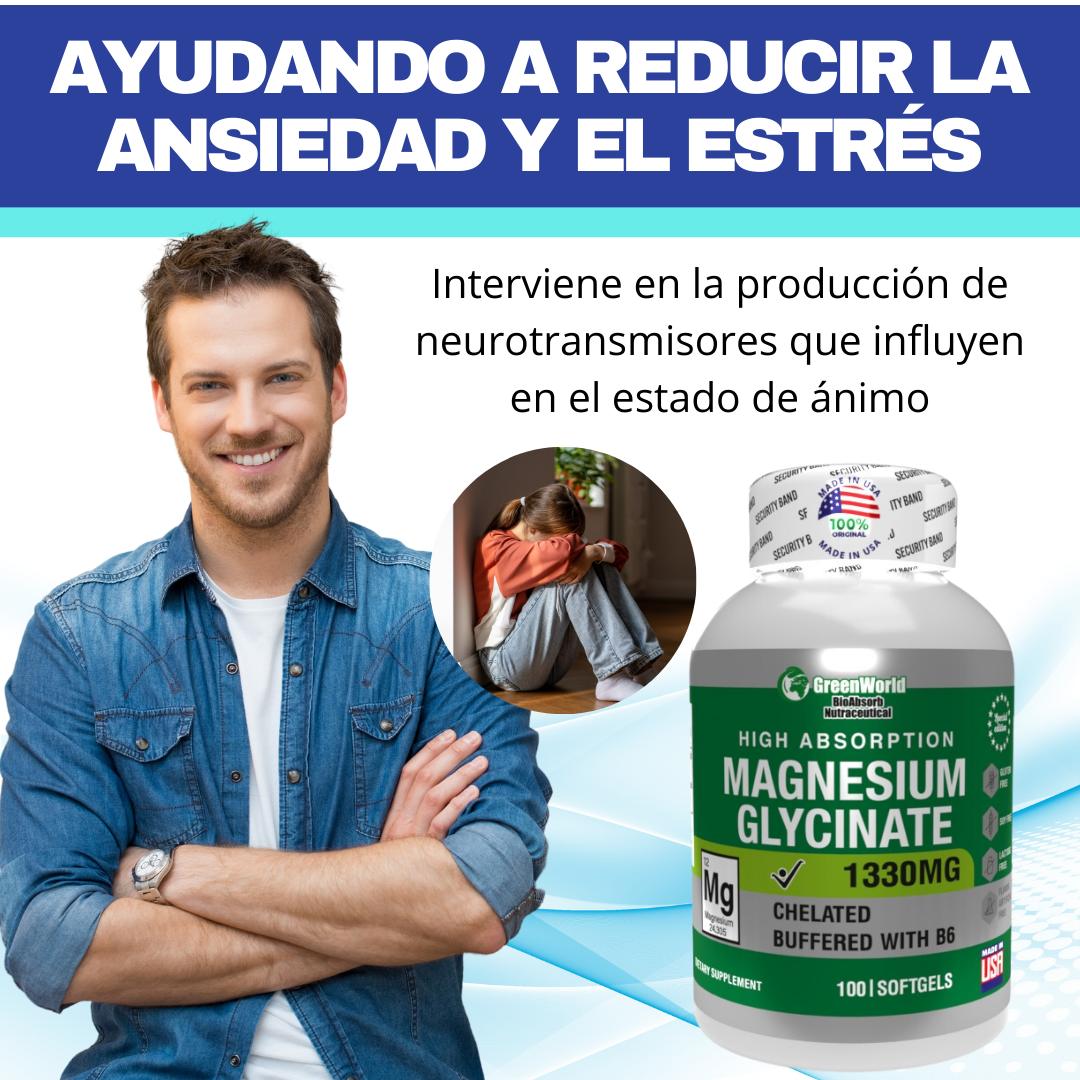 Glicinato de Magnesio 1330mg X100 Softgels