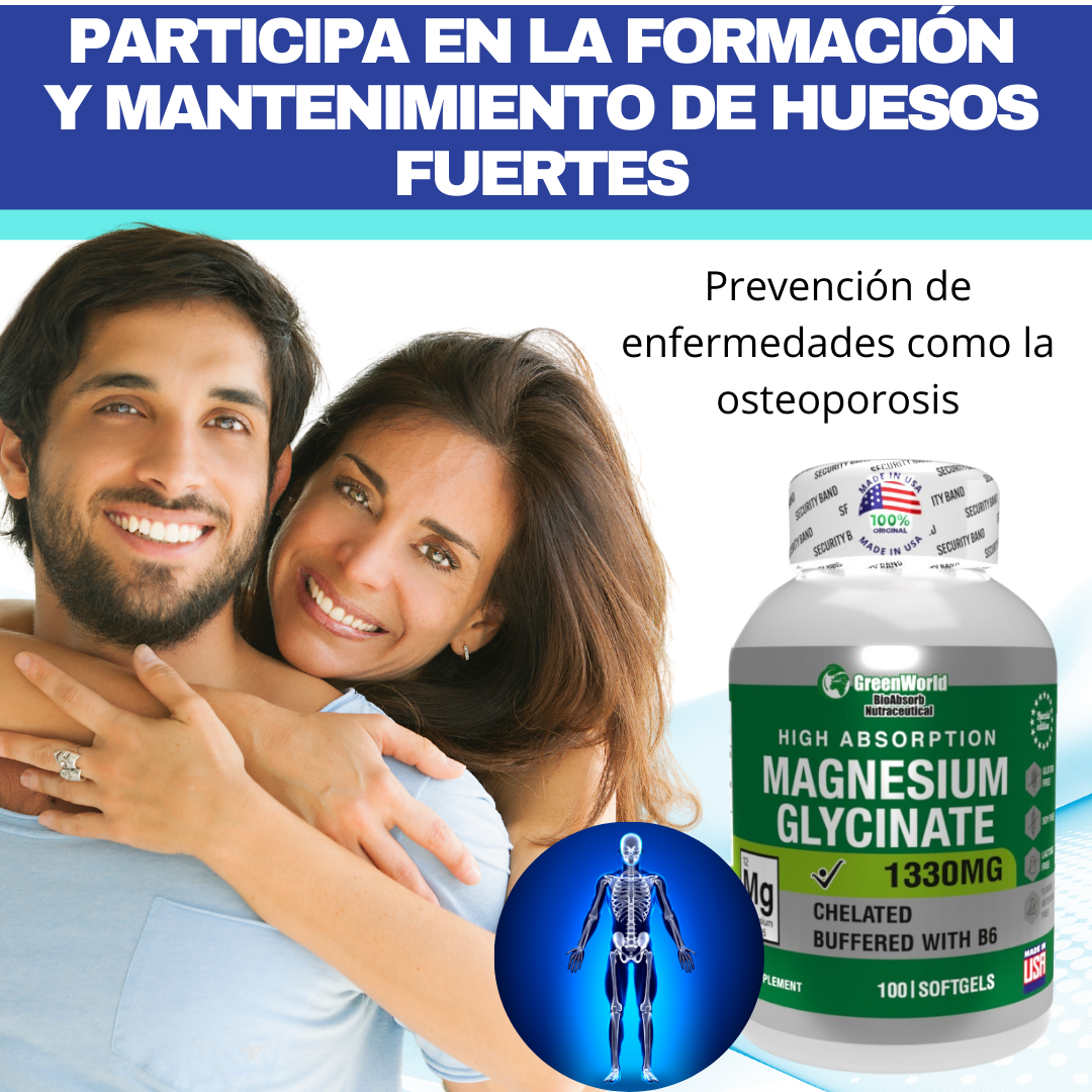 Glicinato de Magnesio 1330mg X100 Softgels