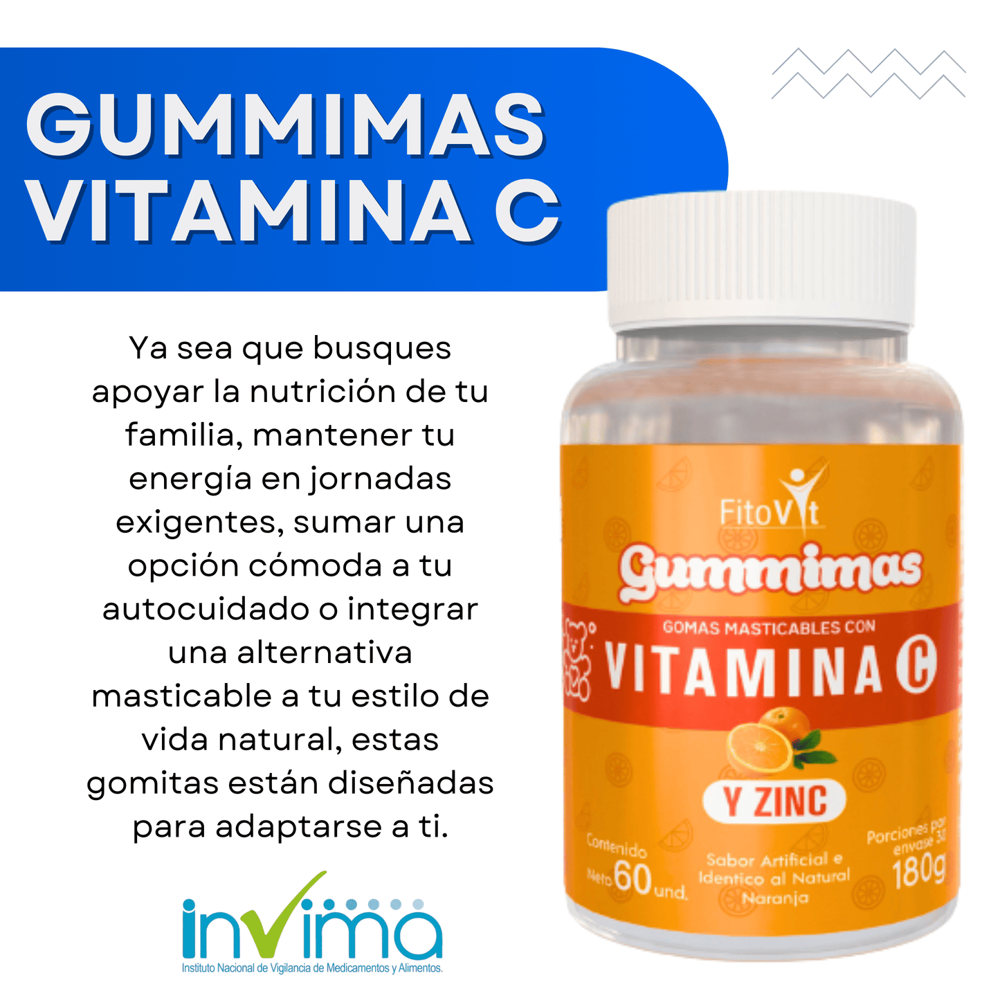 Gomitas Vitamina C con Zinc FitoVit 60 Und X2