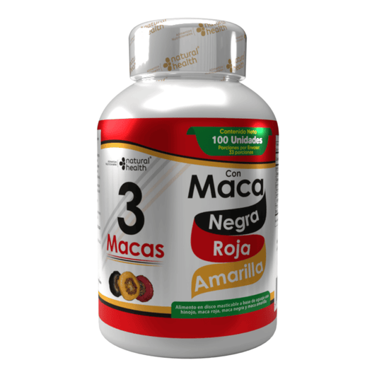 Maca 3 Tipos Natural Health – Negra, Roja y Amarilla