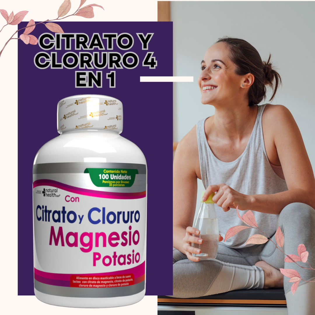 Citrato y Cloruro de Magnesio con Potasio 4 en 1 Natural Health