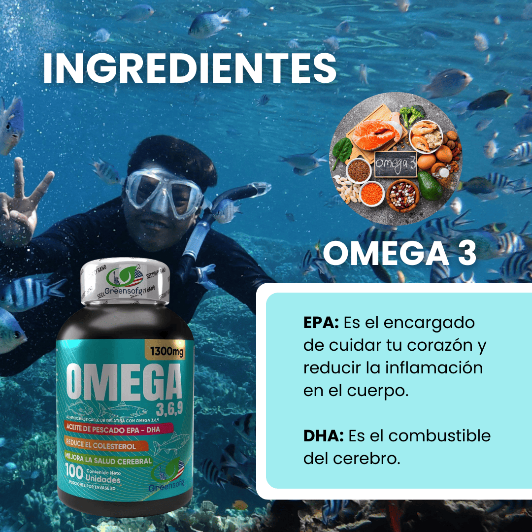 Omega 3-6-9 Salud Cerebral 1300mg 100 Cápsulas