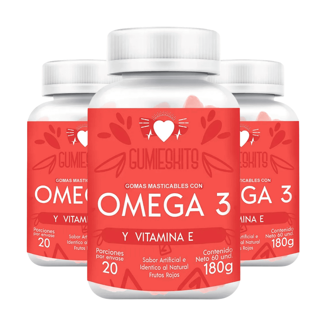 Omega 3 + Vitamina E 60 Gomitas Masticables x 3