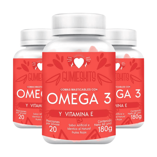 Omega 3 + Vitamina E 60 Gomitas Masticables x 3