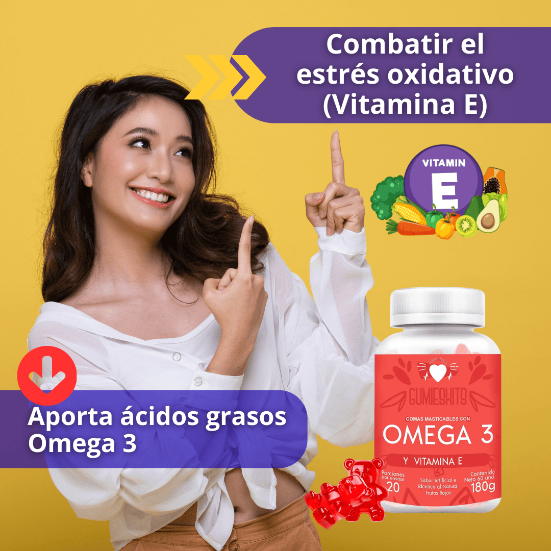 Omega 3 + Vitamina E 60 Gomitas Masticables x 3