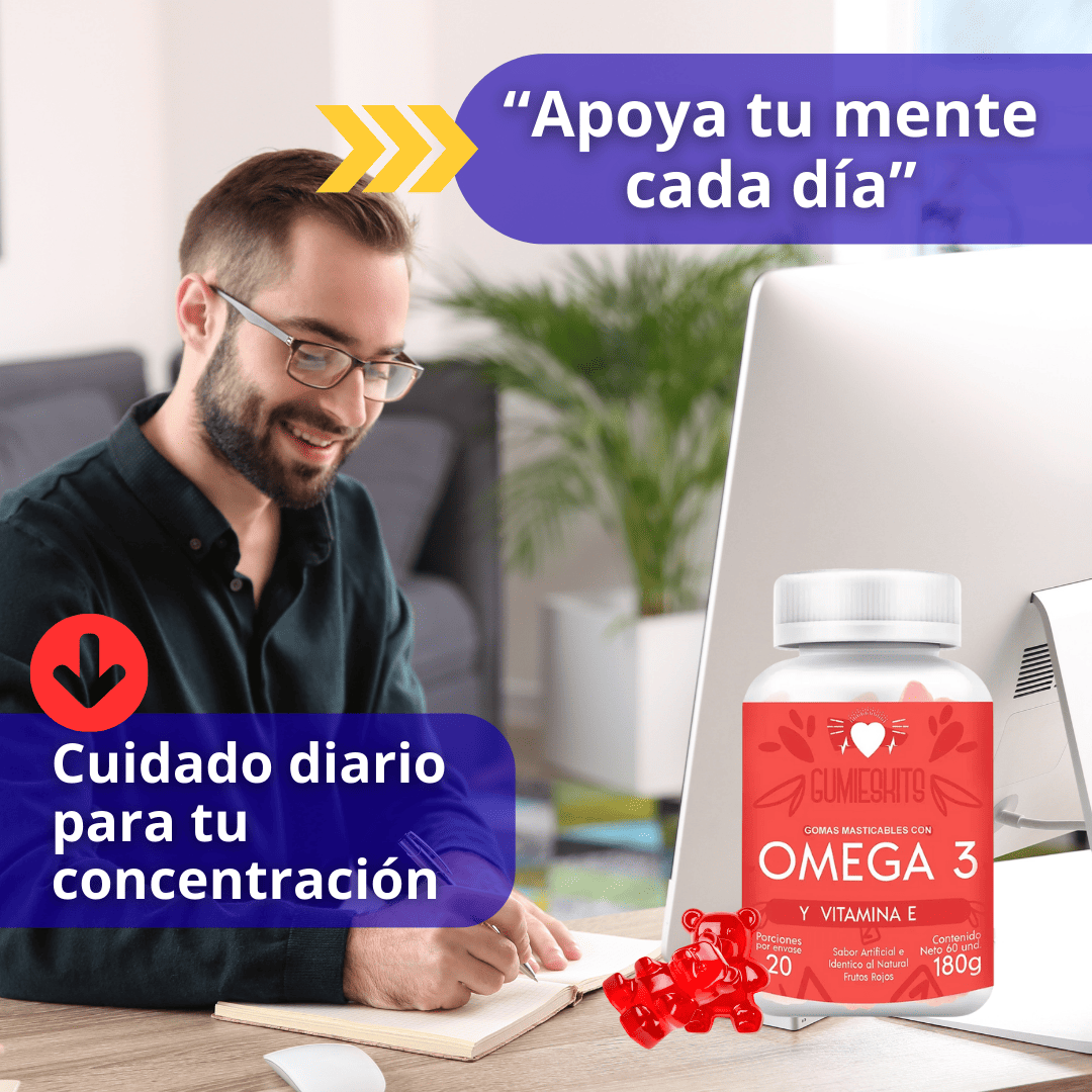 Omega 3 + Vitamina E 60 Gomitas Masticables x 3