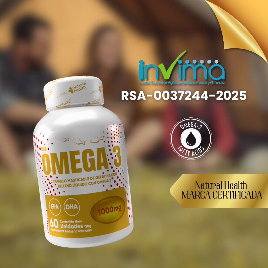 Omega 3 Natural Health 1000mg 60 Cápsulas X3