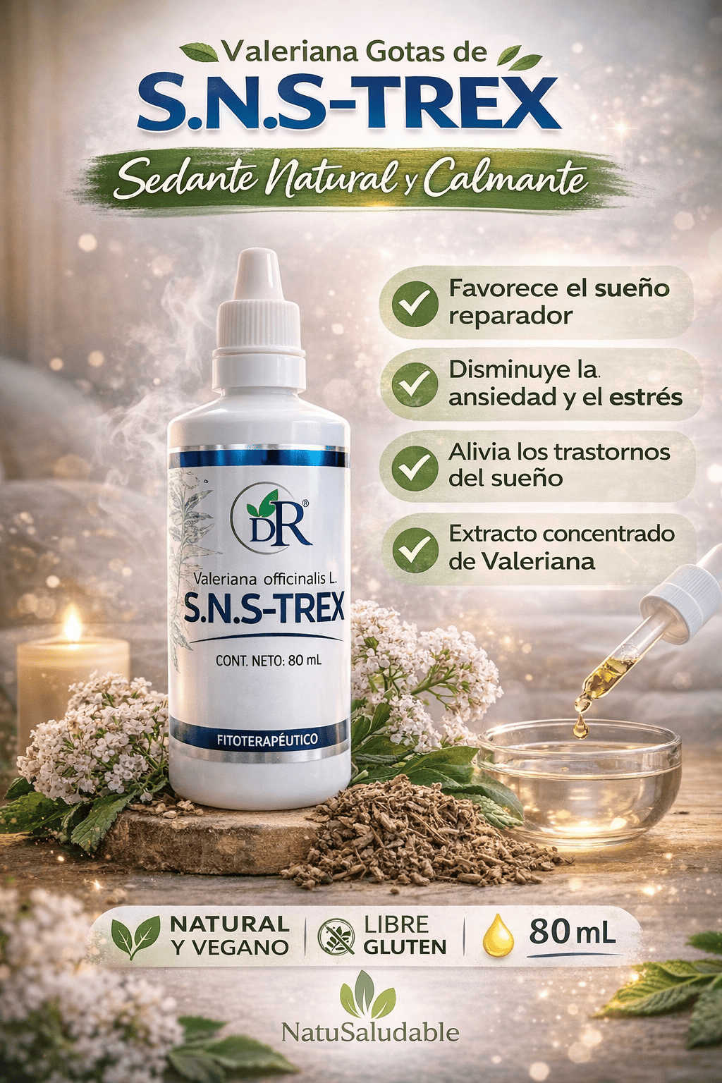 S.N.S-TREX Dr. Rojas 80 ml – Valeriana Gotas Sedante Natural